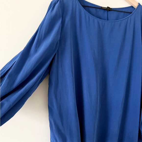Eileen Fisher Silk Blouse with Keyhole Sleeve in Royal Blue - Size XL - Picture 4 of 8